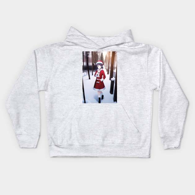 Santa Girl Kids Hoodie by Tazlo